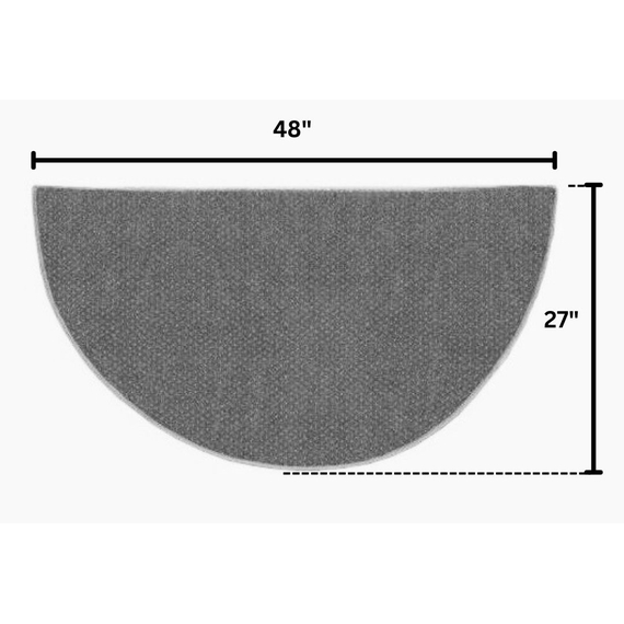 Goods of the Woods 48” x 27” Stream Sand Nylon Half-Round Hearth Rug Dimensions