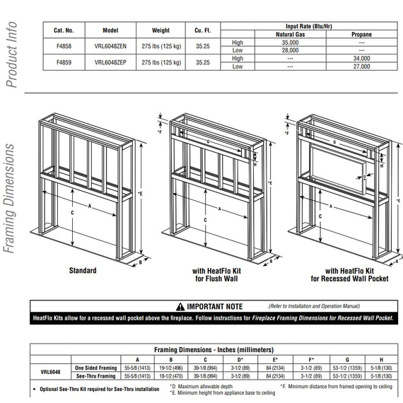VRL6048 Framing Specs