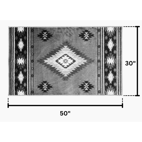 Goods of the Woods 50” x 30” Vista Desert Red Olefin Hearth Rugs Dimensions