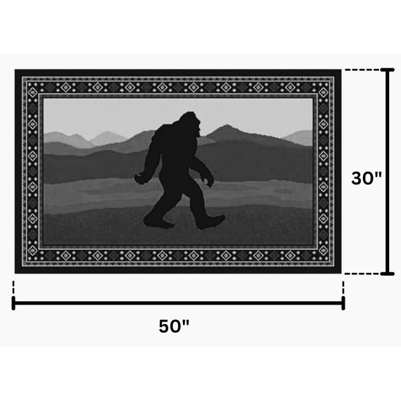 Goods of the Woods 50” x 30” Vista Sasquatch Olefin Hearth Rugs Dimensions