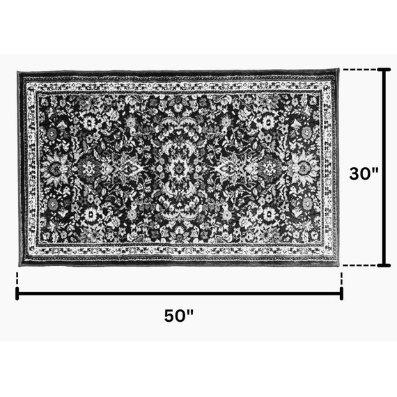 Goods of the Woods 50” x 30” Vista Vintage Olefin Hearth Rugs Dimensions