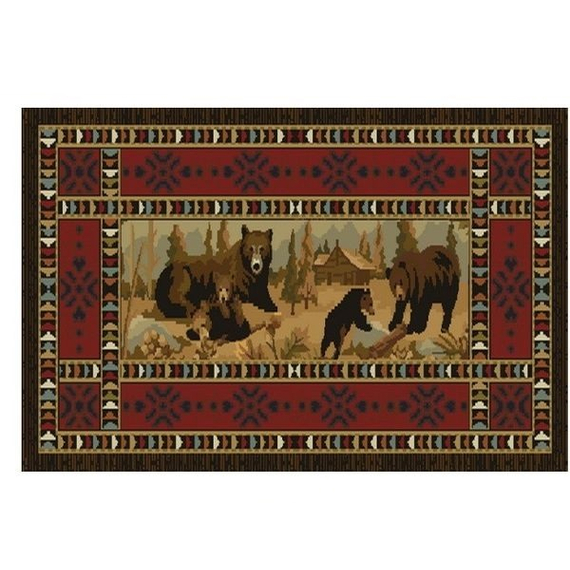 Goods of the Woods 50” x 30” Vista Bears at Cabin Olefin Hearth Rugs