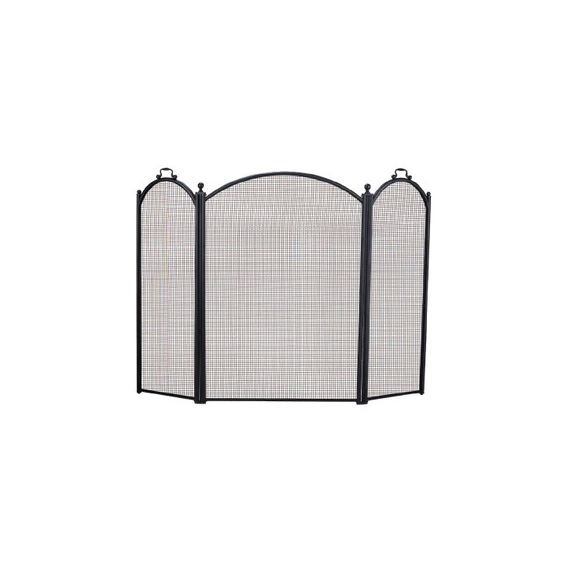 3 fold black iron screen, size: 29" high x 52" wide