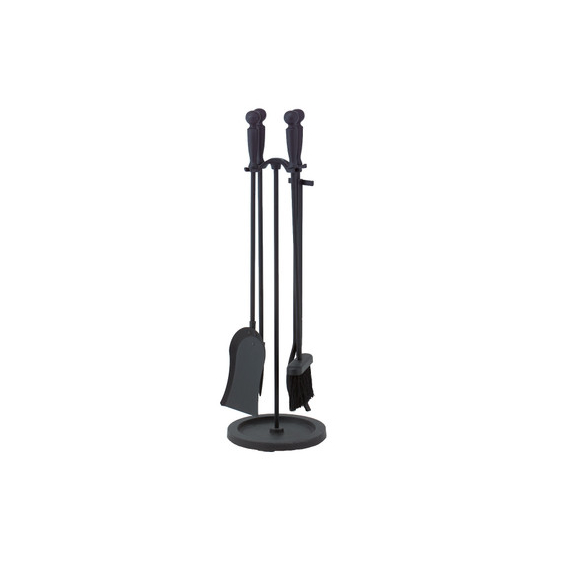 Tool Set with Base includes 5 pieces, black finish, made of iron, 30" high