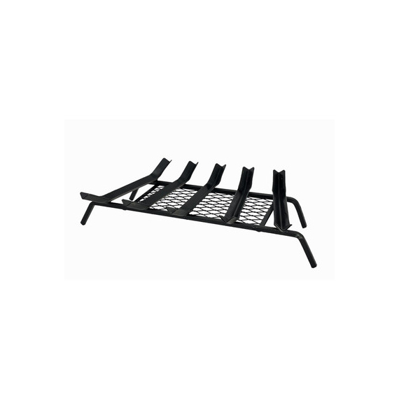 Black Grate includes 5 bars. Size: 25 1/2" front width x 22" back width x 13 1/2" deep.