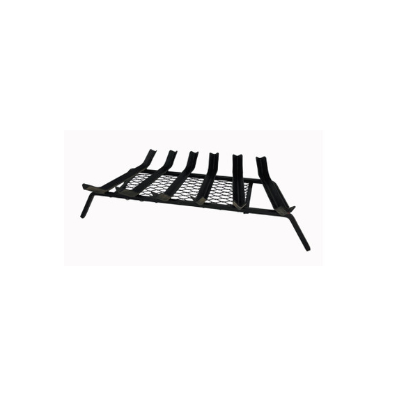 Black Grate has 6 bars. Size: 29" front width x 26" back width x 13 1/4" deep.