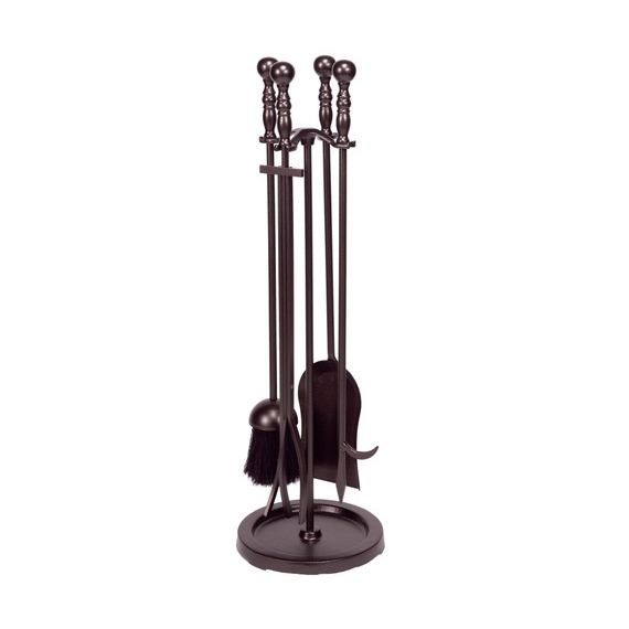 Tool Set has 5 pieces, made of iron, bronze finish, 30" high