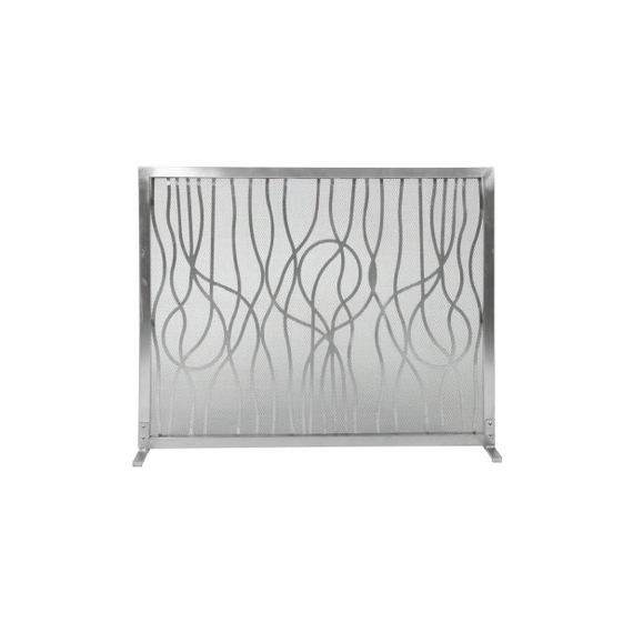 Fireplace Screen is made of steel, stainless steel finish, size 39"W x 31"H