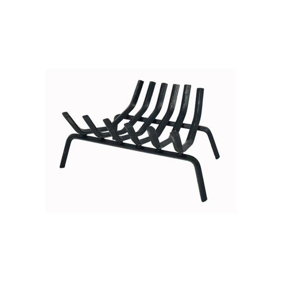 Black Grate is made of steel, black. It has 6 bars. Size: 20" front width x 18" back width x 17" deep.