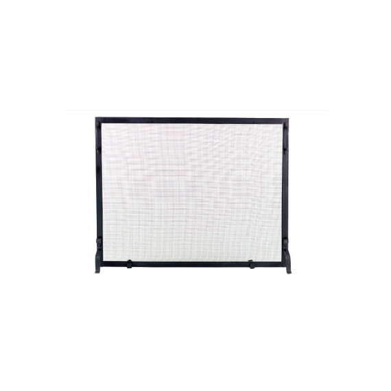 Small Black Iron Fireplace Screen, 31" high x 39" wide