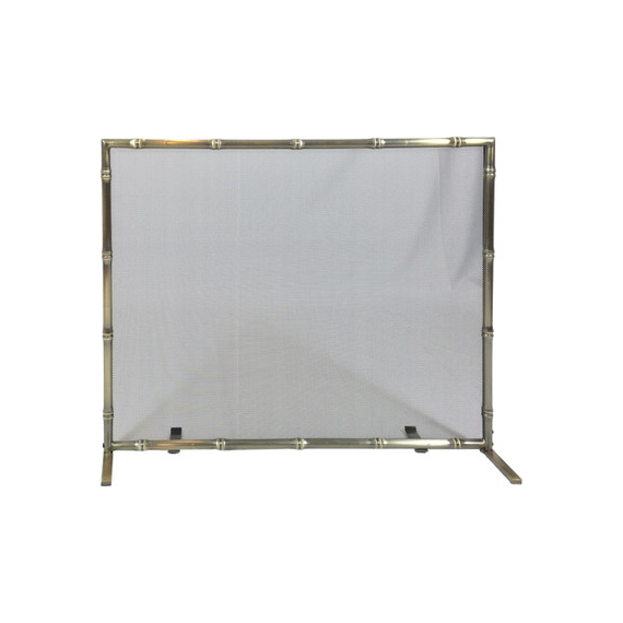 Fireplace Screen is made of steel, antique brass bamboo design, 31" high x 38 1/4" wide