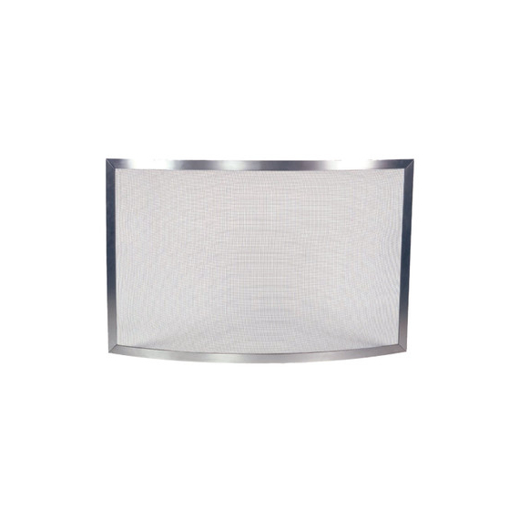 Panel Screen is made of steel, brushed pewter finish, 40"W x 30.5"H