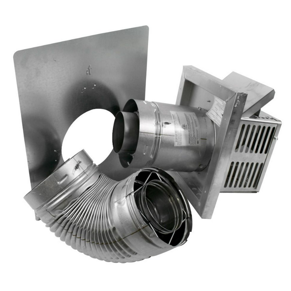 Superior 4.5" x 7.5" Secure VentTM Horizontal Termination Kit, Small Square, Includes SV4.5 90 Elbow SV4.5TK90SS