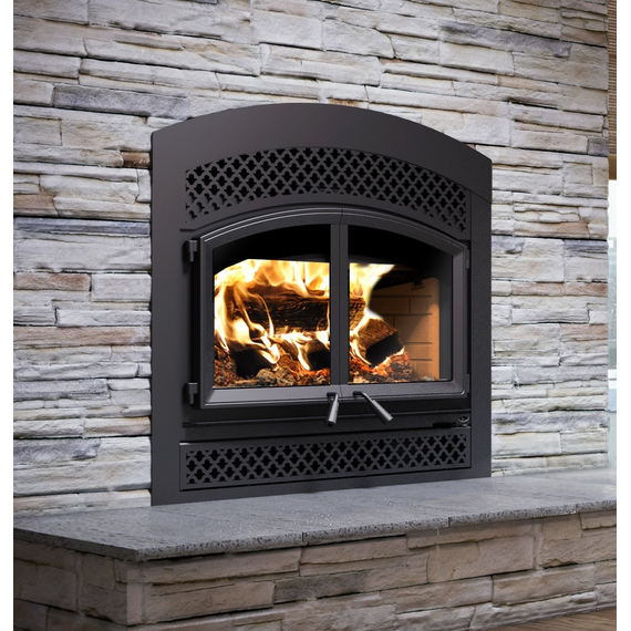 Waterloo Arched High-Efficiency Wood Fireplace with Arabesque Style Faceplate