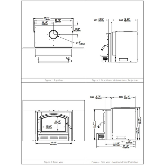 Empire Stove Insert 2300 Wood Insert Dimensions