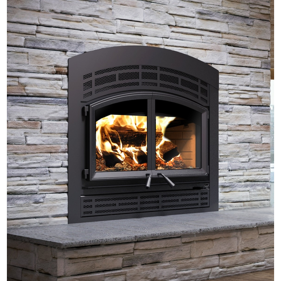 Waterloo Arched High-Efficiency Wood Fireplace with Mission Style Faceplate