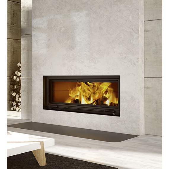 St. Laurent Linear Wood Fireplace with Straight Masonry Trim
