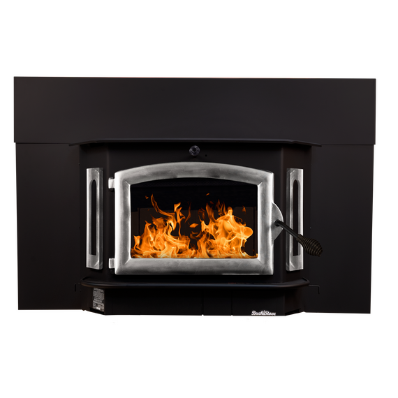 Buck Stove Model 91 Catalytic Wood Insert with Pewter Door and Bay Windows