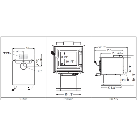 Ventis HES140 Wood Burning Stove Specifications
