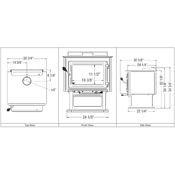 Ventis HES350 Wood Burning Stove Specifications