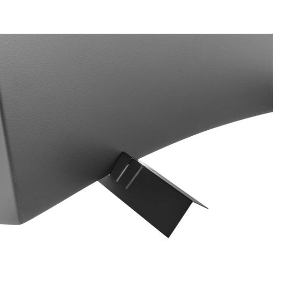 15 Inch Black Painted Stainless Steel Radiant Fireplace Fireback Feet Position