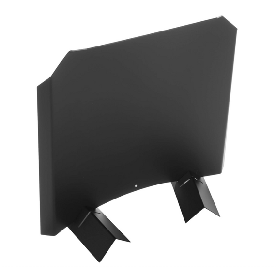 15 Inch Black Painted Stainless Steel Radiant Fireplace Fireback Side View