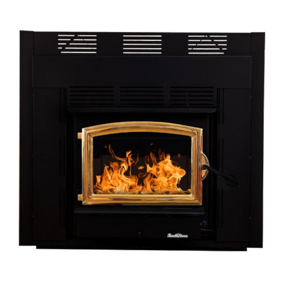 Buck Stove 21-ZC Wood Fireplace With Blower  And Black Door And Gold Door