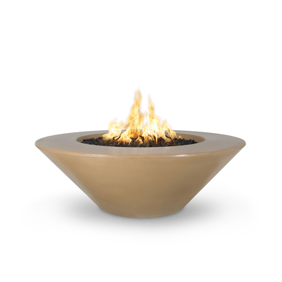 Cazo Wide Ledge Concrete Fire Bowl in Brown Finish