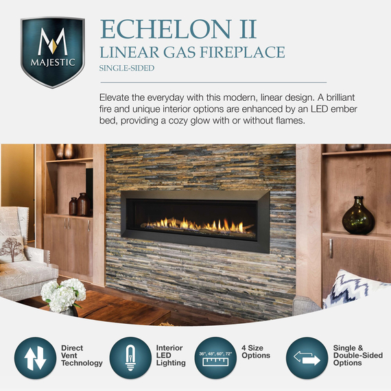 Majestic Echelon II Liiner Gas Fireplace Single Sided
