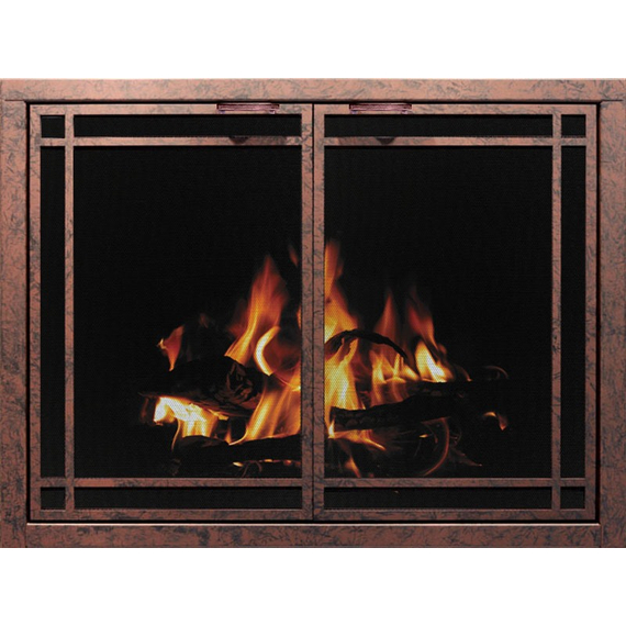 Window Pane Mesh Fireplace Door