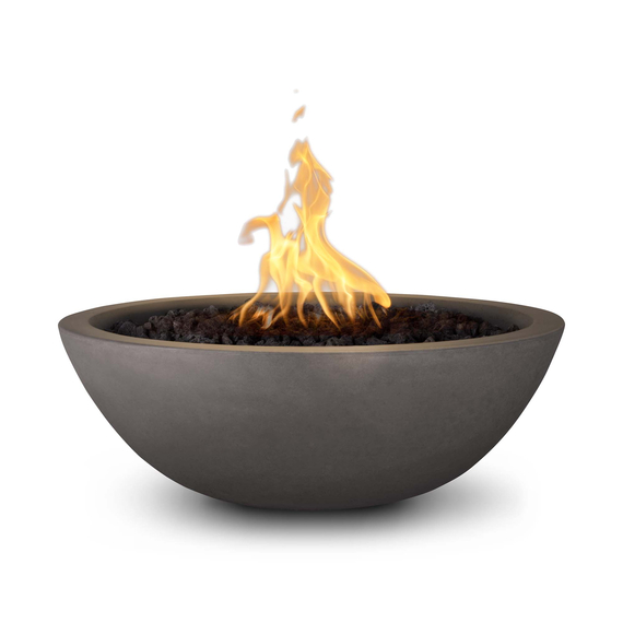 Sedona Round GFRC Concrete Fire Bowl in Chestnut