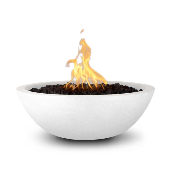 Sedona Round GFRC Concrete Fire Bowl in Limestone