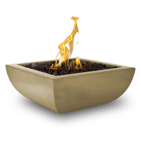 Avalon Square GFRC Concrete Fire Bowl in Brown