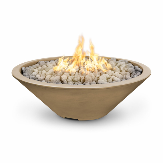 Cazo Narrow Ledge Concrete Fire Bowl in Brown Finish