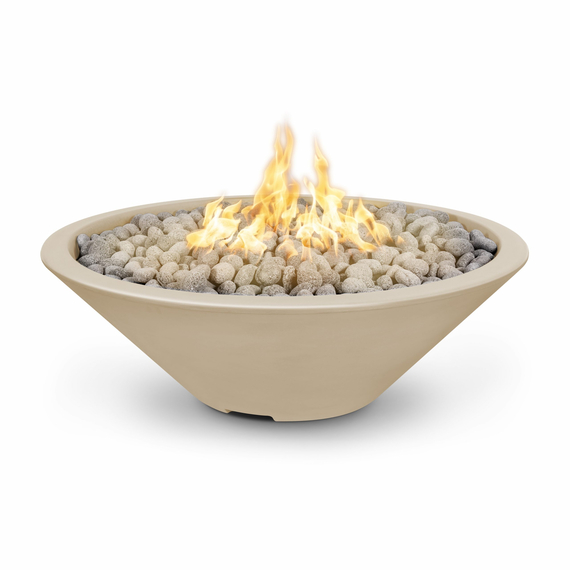 Cazo Narrow Ledge Concrete Fire Bowl in Vanilla Finish