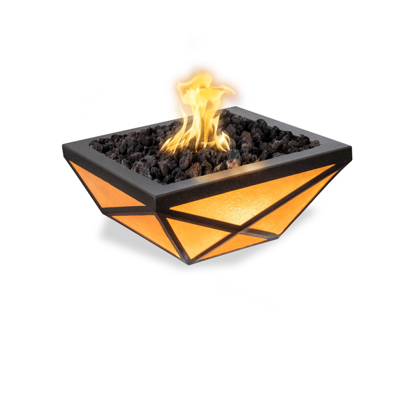 Gladiator Powder Coated Metal LED Fire Bowl in Orange