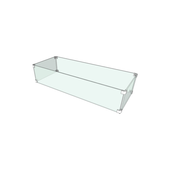 The Outdoor Plus 14" x 38" X 8" Tempered Glass Rectangular Wind Guard