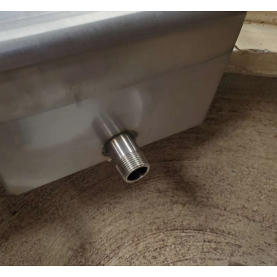 30" Adobe GFRC Gas Fire & Water Bowl water line connection
