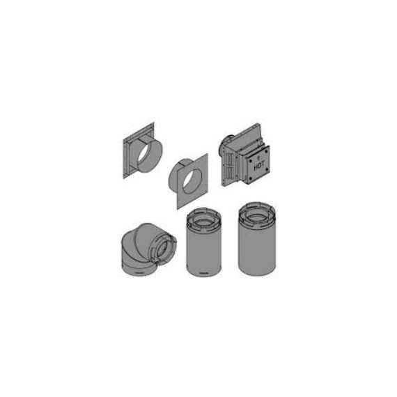 Empire Horizontal Vent Kit For Top Venting Fireplaces 4" x 6 5/8" x 8" to 11" Wall Thickness