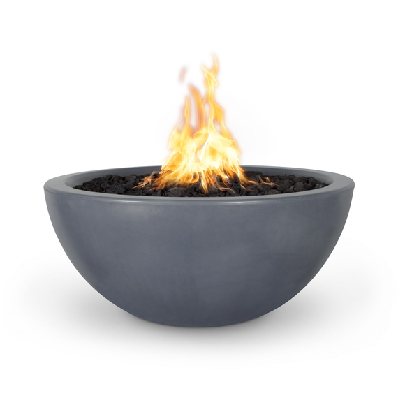 Luna Round GFRC Concrete Fire Bowl in Gray