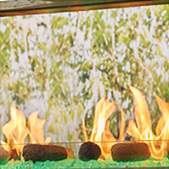 Outdoor Lifestyle Lanai 48" Outdoor Linear See-Through Gas Fireplace Glass Media