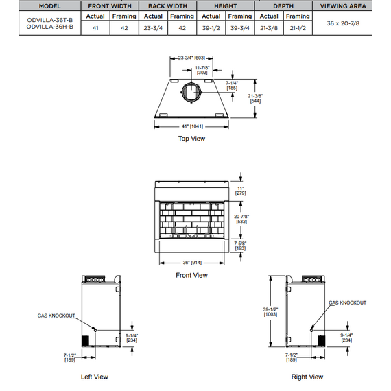 Outdoor Lifestyle Villawood 36" Outdoor Traditional Refractory Wood Fireplace Actual Dimensions