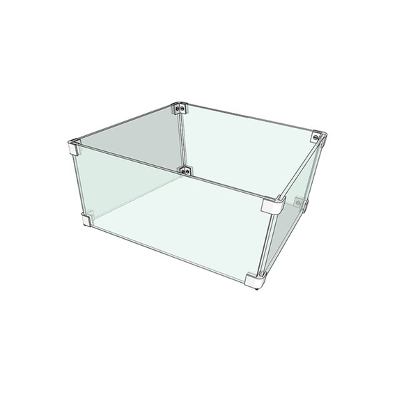 The Outdoor Plus 52" x 52" X 8" Tempered Glass Square Wind Guard
