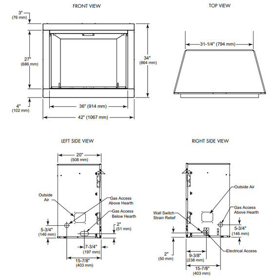 Monessen Attribute 36" spec sheet