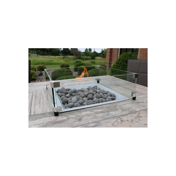 Square Tempered Glass Fire Flame Guard