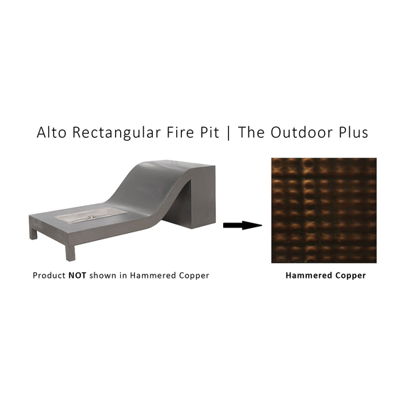 The Outdoor Plus Alto Rectangular Hammered Copper Fire Pit