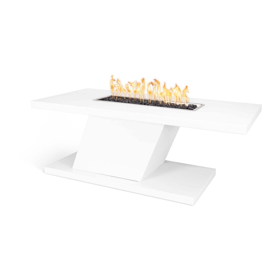 Imperial Rectangular 15" Tall Powder Coated Metal Fire Table in White finish