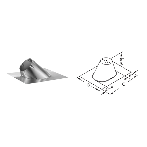 Large Base Adjustable Roof Flashing Size