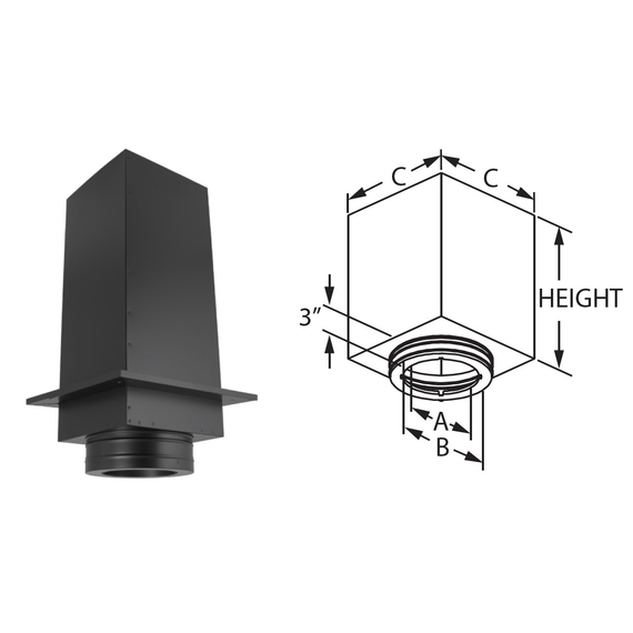 Reduced Clearance Square Ceiling Support Box Size