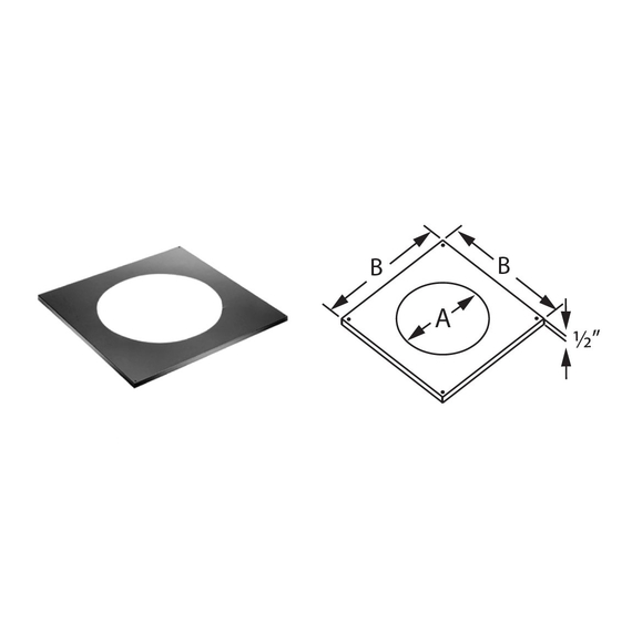 Square Trim Collar for Round Support Box Size